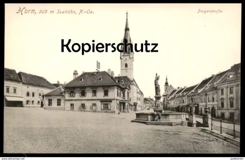 ALTE POSTKARTE HORN PRAGERSTRASSE PRAGER STRASSE BRUNNEN NIEDERÖSTERREICH Österreich postcard Ansichtskarte AK cpa