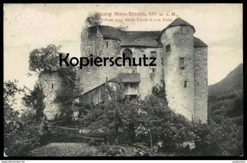 ALTE POSTKARTE SCHLOSS NEU-EMBS NEU-EMS NEUEMS GLOPPER HOHENEMS VORARLBERG chateau castle Ansichtskarte cpa AK postcard