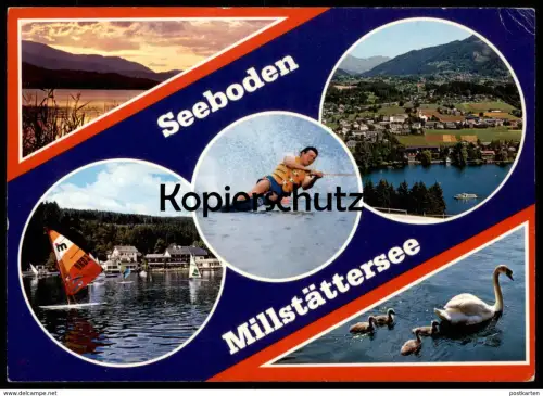ÄLTERE POSTKARTE SEEBODEN MILLSTÄTTERSEE WASSERSKI water ski nautique waterski Ansichtskarte AK postcard