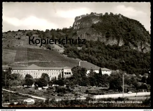 ÄLTERE POSTKARTE SINGEN HOHENTWIEL STÄDTISCHES KRANKENHAUS Hospital cpa postcard Ansichtskarte AK