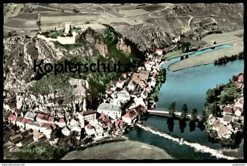 ÄLTERE POSTKARTE KALLMÜNZ FLIEGERAUFNAHME Luftbild Naabtal Oberpfalz Pfalz Bayern postcard Ansichtskarte AK cpa