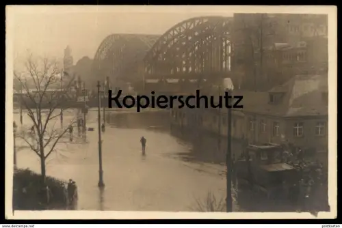 ALTE POSTKARTE HOCHWASSER CÖLN 1920 KÖLN AM RHEIN LOKOMOTIVE Zug train flood inondation Ansichtskarte AK cpa postcard