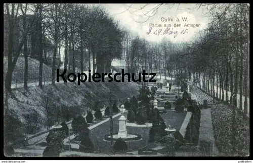 ALTE POSTKARTE CULM PARTIE AUS DEN ANLAGEN CHELMNO KULM WEICHSEL POMMERN Polska poland Polen Ansichtskarte cpa postcard