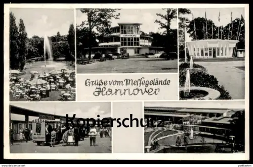 ÄLTERE POSTKARTE HANNOVER GRÜSSE VOM MESSEGELÄNDE VARTA AFA BAHN EXPORTBÖRSE Messe trade fair Ansichtskarte postcard cpa