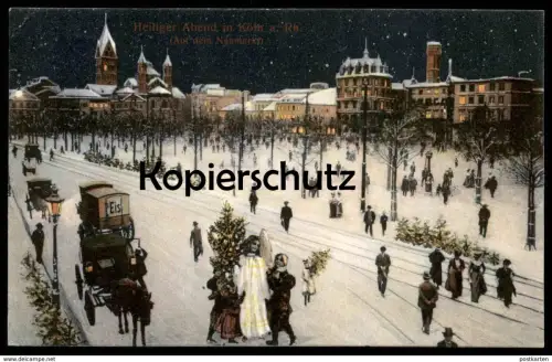 ALTE POSTKARTE KÖLN HEILIGER ABEND AUF DEM NEUMARKT EIS ENGEL Angel Ange Angelo Weihnachten Heiligabend Christmas cpa AK