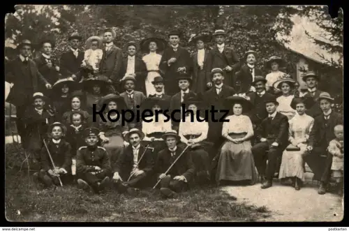 ALTE FOTO POSTKARTE FEST HILLSCHEID 1912 PERSONEN WESTERWALD Höhr-Grenzhausen Ansichtskarte AK cpa photo postcard