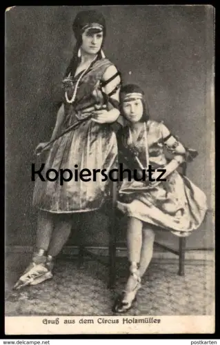 ALTE POSTKARTE GRUSS AUS DEM CIRCUS HOLZMÜLLER Akrobat acrobat Zirkus Cirque Verlag Trau & Schwab Dresden cpa postcard