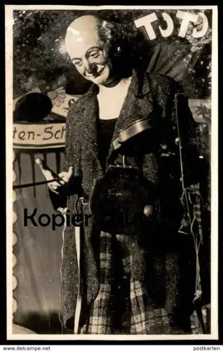 ALTES FOTO KARTE CLOWN TOTO CLOWNERIE Zauberer Zauberstab magic wand ? illusionist Clowns paillasse circus Zirkus Cirque