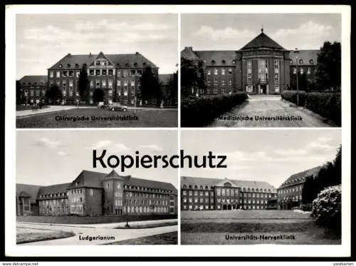 ALTE POSTKARTE MÜNSTER WESTFALEN CHIRUGISCHE UNIVERSITÄTSKLINIK NERVENKLINIK LUDGERIANUM Hospital Krankenhaus Uniklinik