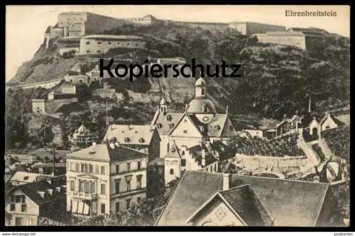 ALTE POSTKARTE COBLENZ EHRENBREITSTEIN FESTUNG FESTE TEXT: LIEBESMAHL IM CASINO Koblenz Ansichtskarte postcard cpa AK