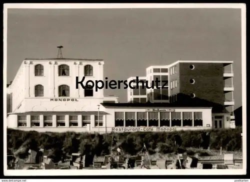 ALTE POSTKARTE WANGEROOGE RESTAURANT CAFÉ MONOPOL Insel Ansichtskarte AK cpa postcard