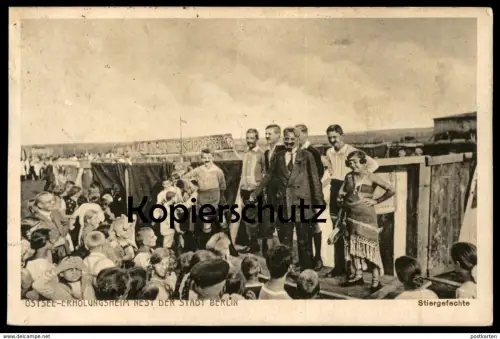 ALTE POSTKARTE KINDERHEIM BERLIN NEST STIERGEFECHTE TORERO Uniescie Koeslin Coeslin Koszalin Stierkampf corrida postcard