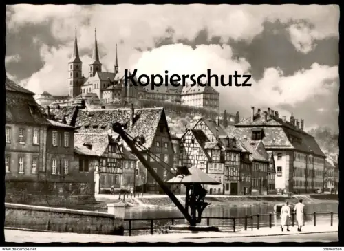 ÄLTERE POSTKARTE BAMBERG KRANEN MIT MICHELSBERG Ansichtskarte AK cpa postcard