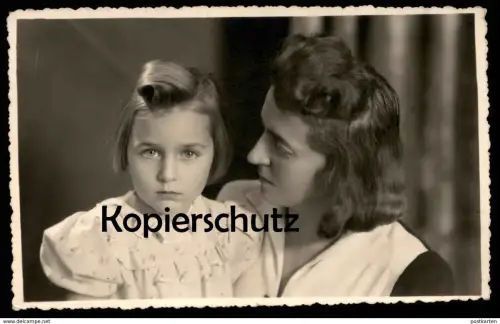 ALTE FOTO POSTKARTE MUTTER & TOCHTER KIND SPITZE PHOTO LANGKOPF SCHRÖTTERSBURG Plock Plozk Plotzk mother child enfant