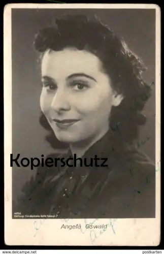 AUTOGRAMMKARTE ANGELA OSWALD SCHAUSPIELERIN HARTUNGS KÜNSTLERKARTE actress actrice autograph Autogramm Karte autographe