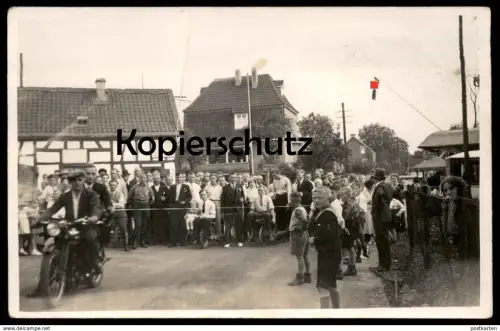 ALTE FOTO POSTKARTE FORSBACH FEST SCHUBKARRENRENNEN RÖSRATH 30er/40er Jahre Motorrad moto motorcycle Ansichtskarte cpa