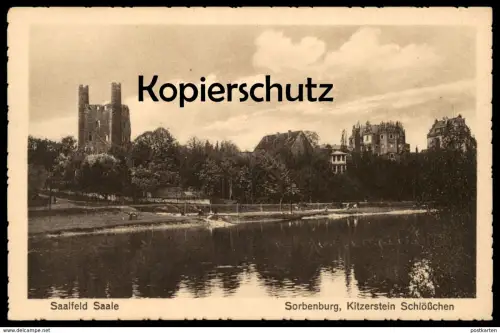 ALTE POSTKARTE SAALFELD SAALE SORBENBURG KITZERSTEIN SCHLÖSSCHEN Schloss chateau castle Ansichtskarte postcard cpa