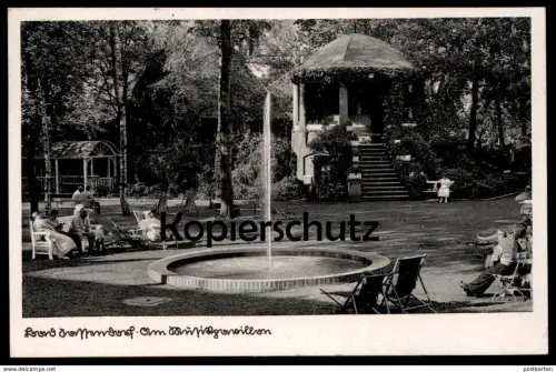 ALTE POSTKARTE BAD SASSENDORF 1941 AM MUSIKPAVILLON STEMPEL BAHNPOST AACHEN HILDEN Ansichtskarte AK cpa postcard