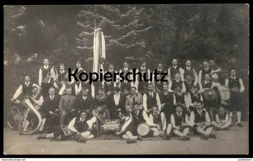 ALTE POSTKARTE MUSIKKAPELLE JENBACH BAD FEILNBACH Tuba Trommel Trompete Kapelle Tracht Ansichtskarte cpa photo postcard