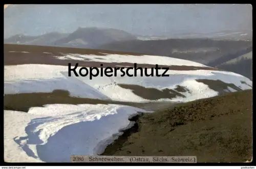 ALTE POSTKARTE SCHNEEWEHEN OSTRAU SÄCHSISCHE SCHWEIZ BAD SCHANDAU NENKE & OSTERMAIER PHOTOCHROMIE Ansichtskarte postcard