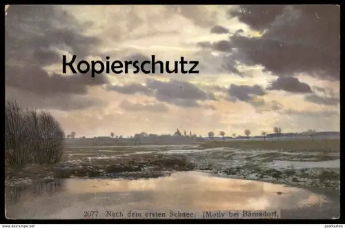 ALTE POSTKARTE NACH DEM ERSTEN SCHNEE MOTIV BEI BÄRNSDORF RADEBURG SACHSEN NENKE & OSTERMAIER Ansichtskarte postcard cpa
