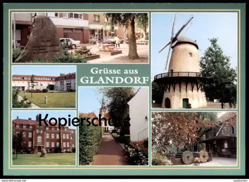 ÄLTERE POSTKARTE GRÜSSE AUS GLANDORF WINDMÜHLE MÜHLSTEINE THIEPLATZ Mühle Mill Moulin à vent Windmill postcard AK cpa