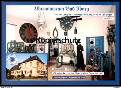 ÄLTERE POSTKARTE UHRENMUSEUM BAD IBURG KIRCHTURMUHR 1895 TASCHENUHR Uhr church clock horloge cpa postcard Ansichtskarte