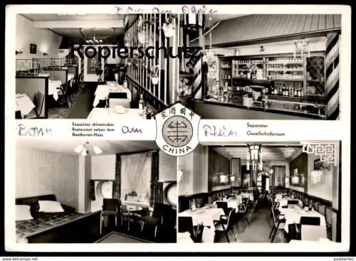 ÄLTERE POSTKARTE BONN CHINARESTAURANT 1957 CHINESISCHES RESTAURANT CHINA MON CHUNG BONNGASSE cpa postcard Ansichtskarte