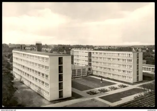 ÄLTERE POSTKARTE KÖTHEN PÄDAGOGISCHES INSTITUT STUDENTENWOHNHEIM FERNSCHACH BRD DDR SCHACH chess postcard AK