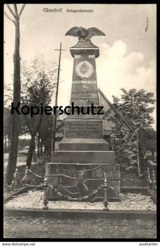 ALTE POSTKARTE GLANDORF KRIEGERDENKMAL DENKMAL KAISER WILHELM II. Adler eagle Ansichtskarte AK cpa postcard