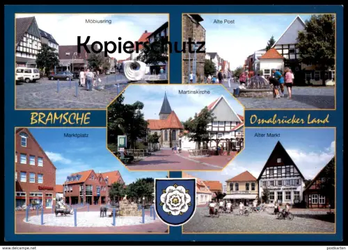 ÄLTERE POSTKARTE BRAMSCHE MÖBIUSRING ALTE POST BRUNNEN MARKTPLATZ ALTER MARKT Audi 80 Ansichtskarte postcard cpa AK