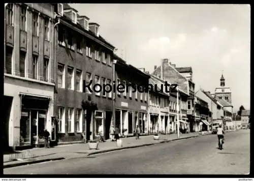 ÄLTERE POSTKARTE LUCKENWALDE ERNST-THÄLMANN-STRASSE BONANZA ? RAD MIFA ? HO KAFFEE Ansichtskarte postcard cpa AK