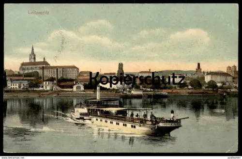 ALTE POSTKARTE LEITMERITZ LITOMERICE DAMPFER HOHENZOLLERN Schiff steamship Böhmen ceska republika czech republic AK
