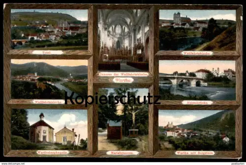 ALTE POSTKARTE WARTHA TOTAL INNERES DER WALLFAHRTSKIRCHE NEISSE MARIABRUNNEN Bardo Schlesien cpa postcard Ansichtskarte