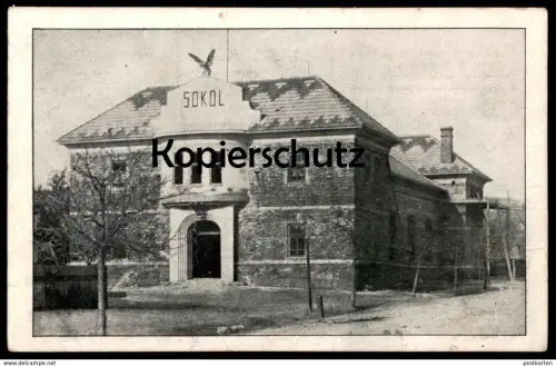 ALTE POSTKARTE NOVA SOKOLOVNA V BELKOVICICH U OLOMOUCE Sokol Belkovice Tschechische Republik Ceska Cesko postcard cpa AK