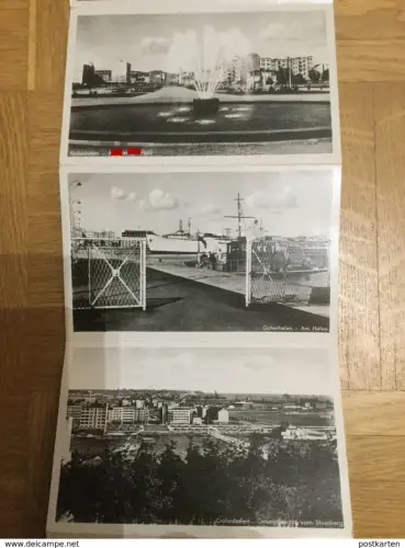 ALTES LEPORELLO 10 POSTKARTEN GOTENHAFEN 40er Jahre Gdynia Gdingen Polska Poland Ansichtskarte postcard Postkarte