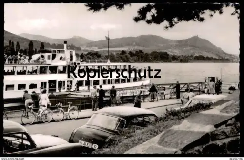ÄLTERE POSTKARTE KÖLN-DÜSSELDORFER RHEIN-DAMPFSCHIFFAHRT DAMPFER BONN BAD GODESBERG Goliath Auto Rennrad