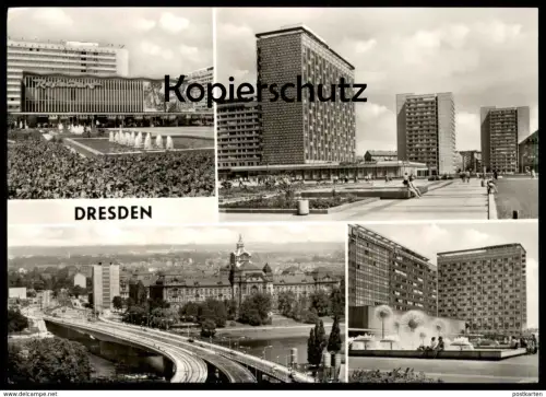 ÄLTERE POSTKARTE DRESDEN PRAGER STRASSE RESTAURANT INTERHOTEL BASTEI NEWA WASSERSPIELE Ansichtskarte postcard AK cpa