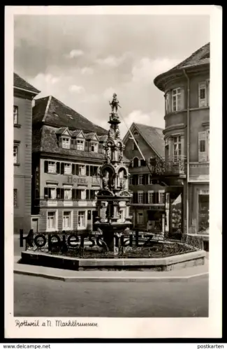ALTE POSTKARTE ROTTWEIL AM NECKAR MARKTBRUNNEN HOTEL LAMM Brunnen fontaine fountain AK postcard Ansichtskarte cpa