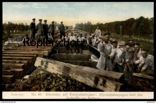 ALTE POSTKARTE EISENBAHN- UND TELEGRAFENTRUPPEN NOTBRÜCKE VOR LEMBERG Lviv Lwiw Lwow Lvov postcard cpa AK