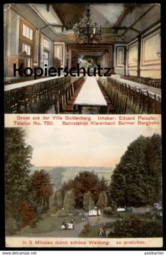 ALTE POSTKARTE GRUSS AUS DER VILLA GOLDENBERG BAHNSTATION BARMER BERBAHN PEISELER REMSCHEID Ansichtskarte postcard cpa