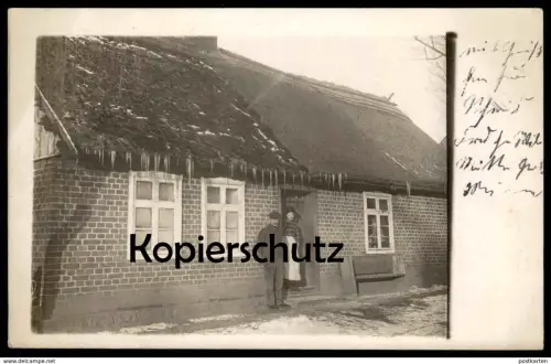 ALTE FOTO POSTKARTE ZEHRTEN TEMNIK HAUS MIT EHEPAAR CIEMNIK CZERTYN Pommern Kreis Saatzig Poland polska photo postcard