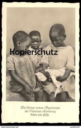 ALTE POSTKARTE AFRIKA VIKARIAT KIMBERLEY KINDER SOUTH AFRICA Africa Kind Puppe child children girl girls AK cpa postcard