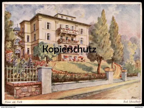 ALTE POSTKARTE BAD SCHWALBACH HAUS AM PARK BESITZER O. VOSS SIGN. FRANZ WEBER Taunus Ansichtskarte AK cpa postcard