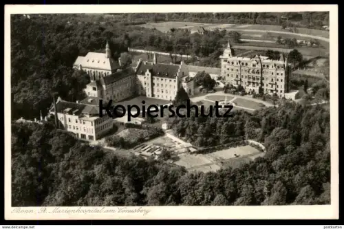 ALTE POSTKARTE BONN ST. MARIENHOSPITAL AM VENUSBERG LUFTBILD FLIEGERAUFNAHME Hospital Krankenhaus postcard Ansichtskarte