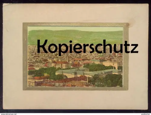 ALTE STABILE GRUSSKARTE STUTTGART TOTAL WÜRTTEMBERG VERGOLDETER RAHMEN VERGOLDETE SCHRIFT 1908 Karte