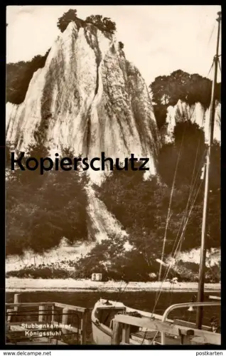 ALTE POSTKARTE STUBBENKAMMER KÖNIGSSTUHL RÜGEN Sassnitz Boot Schiff cpa AK Ansichtskarte postcard