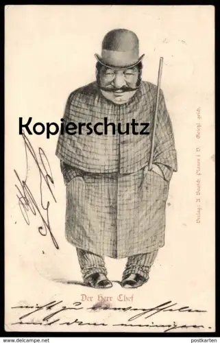 ALTE POSTKARTE DER HERR CHEF Judaica Judaika jew jewish cpa postcard AK Ansichtskarte