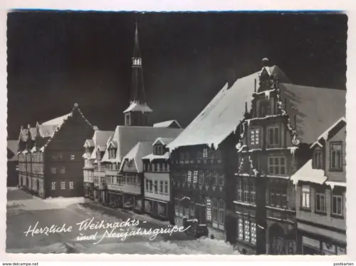 ÄLTERE POSTKARTE HAMELN OSTERSTRASSE ZU WEIHNACHTEN SCHNEE HERZLICHE WEIHNACHTS- UND NEUJAHRSGRÜSSE Winter postcard AK