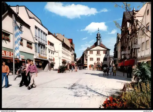 ÄLTERE POSTKARTE BAD KISSINGEN FUSSGÄNGERZONE ABC-SCHUHE EDEKA FLAGGE BAYERN cpa AK Ansichtskarte postcard